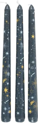 Immagine prodotto di Something Different - Candela conica "Starry Night" confezione da 3 - cera di paraffina SD10241 (taglia unica) (blu scuro)