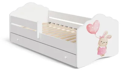 Immagine prodotto di KOBI Lettino per bambini Fala Bunny 140 x 70 cm - con sponda cassetto, tema coniglio