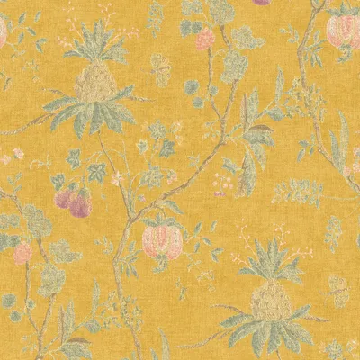 Produktbild von Profhome 367194-GU Blumen Tapete Floral matt gelb grün 5,33 m2