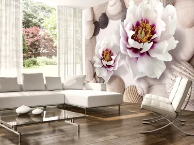 Produktbild von Vlies Fototapete 400x280 cm Tapeten Wandtapete XXL Blumen Muschel b-A-0224-a-a