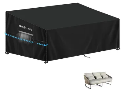 Image de Housse de protection pour banc de jardin, dimensions 185x99x89/61 cm, tissu Oxford 420D, résistant aux intempéries