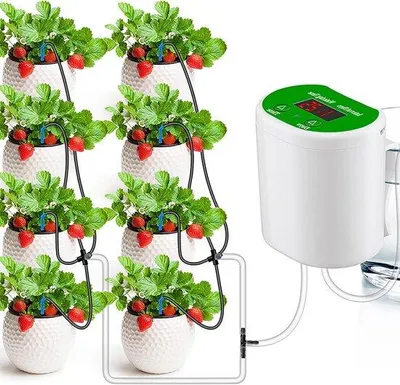 Image de Kit d'arrosage goutte-à-goutte automatique pour 8 plantes avec réservoir d'eau intégré