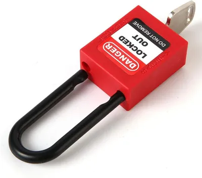 Produktbild von 2 STÜCKE 38 mm / 1,5 Zoll Lockout Tagout-Schlösser, Sicherheitsvorhängeschloss für Nylonschäkel, Kunststoffrot