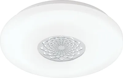 Produktbild von EGLO LED Deckenlampe Capasso 1, 1 flammige Deckenleuchte, Wandlampe mit Muster, Material: Stahl und Kunststoff, Farbe: Chrom, weiß, Ø: 40 cm