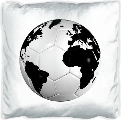 Produktbild von Wallario Premium Kissen, weiche Oberfläche, mit Motiv Planet Fußball, Größe: 30 x 30 cm, mit weißer Rückseite