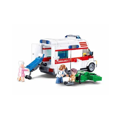 A toy ambulance set with figures.