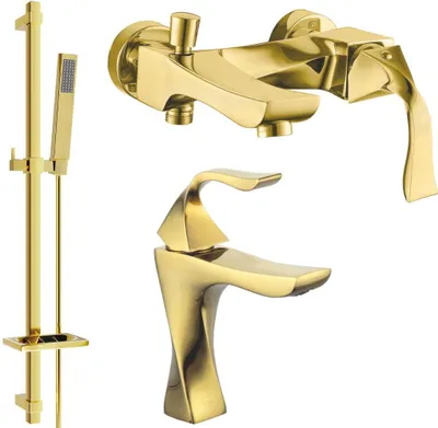 Image de Estrella DQ02 Ensemble lavabo et baignoire avec accessoires dorés - 72213DQ02-50 (72303DQ02-50)