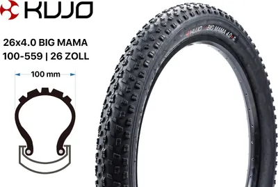 Produktbild von 26 Zoll Fahrrad Reifen Kujo BIG MAMA 26x4.0 MTB Fatbike 100-559 Schwarz