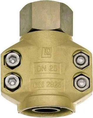 Produktbild von Dampfschlaucharmatur STA verz.u.gelb passiviert Schl.-Gr.25mm IG 1 Zoll TEGUMA