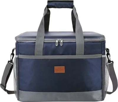 Produktbild von ASKSA Grosse Faltbar Thermotasche 35L/25L/15L Kuehltasche Lunchtasche Picknicktasche fuer Reisen im Freien Strand Camping Picknick (Dunkelblau,M)