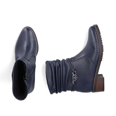 Produktbild von Rieker Damen Stiefelette Zierspange Raffung Blockabsatz Y0572, Größe:42 EU, Farbe:Blau