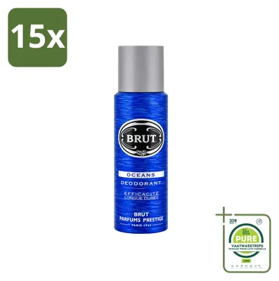Productafbeelding van 15 x Brut Oceans Deodorant Spray - 200 ml - Grote verpakking - 15 stuks
