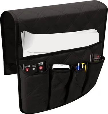 Produktbild von wasserdichtes Sofa Armlehnenlager Organisator 5 Taschen für Telefonbuchmagazine-Schwarz