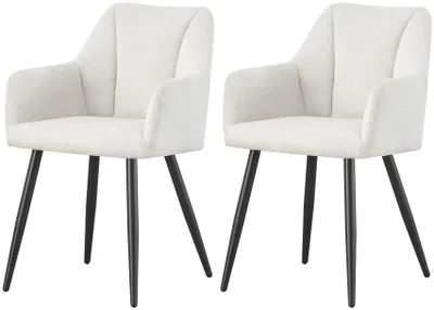 Produktbild von xonox.home Stuhl 2er Set Bella Chenille-Optik creme (B/H/T): 55 x 82 x 62 cm