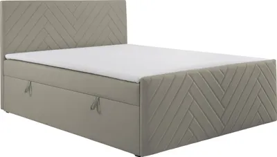 Produktbild von KSHOMECONCEPT Boxspringbetten mit Bettkasten NOVA 120x200, Taschenfederkern Matratze, Beige