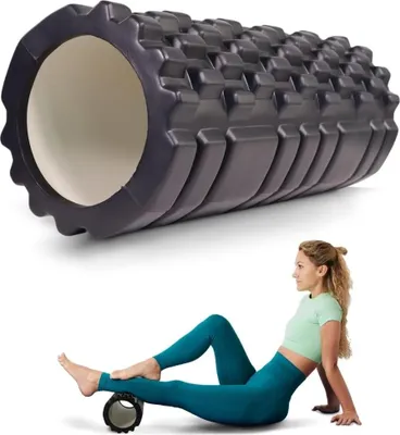 Produktbild von Fitness Foam Roller Fitroller - Schaumroller aus EVA-Schaum 14x33 cm für Pilates, Yoga und Reha-Übungen - Tragbar und Multifunktional - 3 Intensitätsstufen