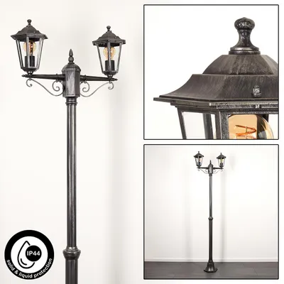Produktbild von Rivale Wegeleuchte aus Metall/Glas in Schwarz-Silber/Klar