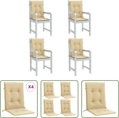 Image de The Living Store Coussins de chaise basse 4 pcs. Melange Beige 100x50x4 cm Tissu