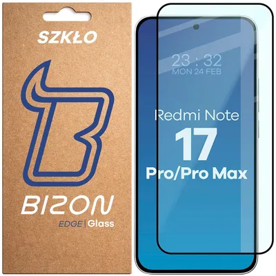 Produktbild von Gehärtetes Glas für Xiaomi Redmi Note 17 Pro 5G / Pro Max 5G, Bizon Glass Edge, Schwarzer Rahmen