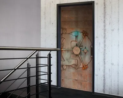 Produktbild von Tür 2.0 XXL Wallpaper für Türen 20010 Tresor - selbstklebend- Blickfang für Ihr zu Hause - Tür Aufkleber Tapete Fototapete FotoTür 2.0 XXL Vintage Antik Stil Retro Wallpaper Fototapete