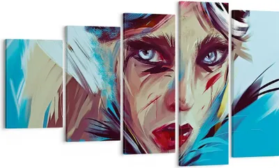 Produktbild von Bild auf Leinwand - Leinwandbild - 5 Teile - Stück Modern Frau - 100x60cm - Wand Bild - Wanddeko - Wandbilder - Leinwanddruck - Bilder - Wanddekoration - Leinwand bilder - Wandbild - EG100x60-4650