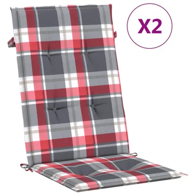 Image de Coussins de chaise de jardin à dossier haut lot de 2 120x50x3cm
