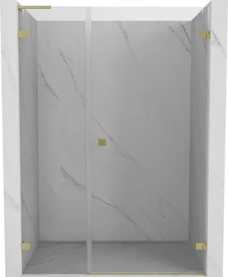 Image de Mexen Lunar-B L porte de douche pivotante droite 120 cm, transparent, or brossé - 832SL-120-050-55-00-P