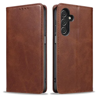 Produktbild von Handyhülle für Samsung Galaxy A05s Kunstleder Flip Cover Hülle Klapphülle Case Kartenfach Farbe: Dunkelbraun