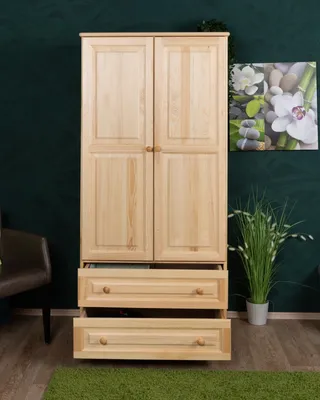 Produktbild von Schrank Massivholz natur 011 - Abmessung 190 x 90 x 60 cm (H x B x T)