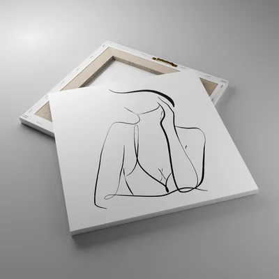 Produktbild von Bild auf Leinwand - Leinwandbild - Einteilig - Frau Linien Minimalismus - 40x40cm - Wand Bild - Wanddeko - Wandbilder - Leinwanddruck - Bilder - Wanddekoration - Leinwand bilder - AC40x40-4488