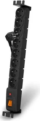 Image de Panneau de distribution Acar S8 FA 3m, 8 positions BK, avec protection contre les surtensions, y compris supports jusqu'à 19", 1U