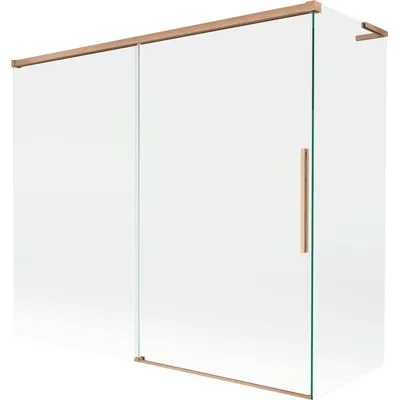Obrázek produktu pro Mexen Rox L vanová zástěna dvoukřídlá posuvná 180 + 80 x 150 cm, transparentní, kartáčovaná měď - 8C9L-180-080-65-00