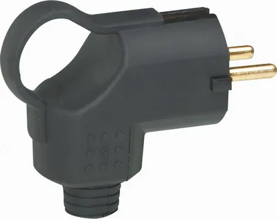 Image de Fiche mâle anneau 16A noir