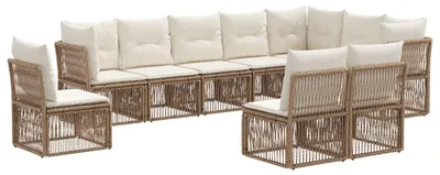Immagine prodotto di Set di divani da giardino 10 pezzi Beige poly rattan