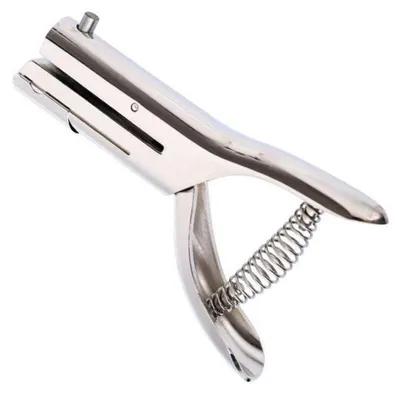 Productafbeelding van Enkele Gatentang - Metaal Perforator - Papier Perforeren - Extra Diepe Invoer - 10 mm Gat - Zilverkleurig