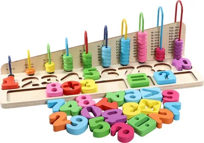 Produktbild von SpielMaus Kinder Rechenschleife Rechnen lernen mit Zahlen aus Holz