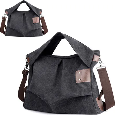 Image de Canvas Sacs à bandoulière en cuir synthétique Sac de transport - Type B /Noir