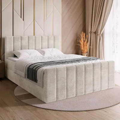 Produktbild von BroMARKT Boxspringbett DENVER DUO mit 2 Bettkasten, Bonell-matratze, Polsterbett, Bett (Vanille, Poso 100, 160x200 cm)