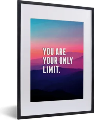Produktbild von MuchoWow® MuchoWow® Gerahmtes Poster Sprichwörter - Zitate - 'Du bist deine einzige Grenze'. 30x40 cm - Poster mit zchwarzem Bilderrahmen - Wandposter Schlafzimmer