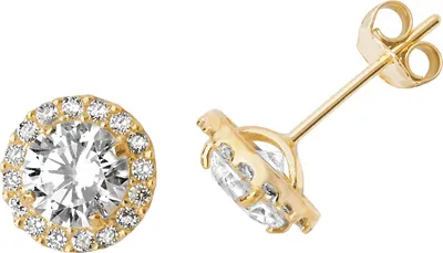 Produktbild von Elegante 9 Karat (375) Gold Damen - Paar Ohrstecker mit Zirkonia - 8mm*8mm; TRS27133