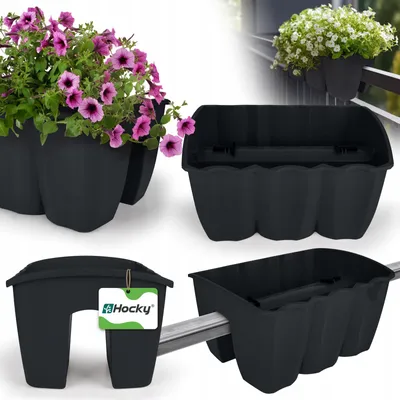 Produktbild von Blumenkasten Balkon 39cm Anthrazit für Geländer