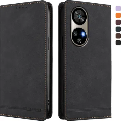 Obrázek produktu pro Pouzdro pro Ulefone Note 17 Pro, retroPolyuretankožené flip pouzdro s stojánkem a přihrádkami na karty Černý