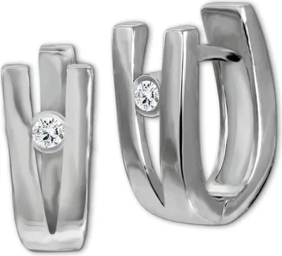 Produktbild von SilberDream Damen Ohrringe -V-Zirkonia weiß Creolen 925 Sterling Silber D2SDO4407W