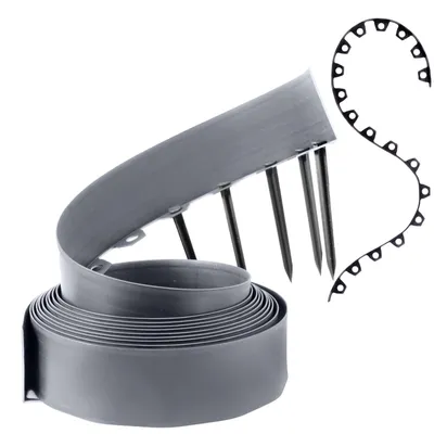 Obrázok produktu pre Flexibilný trávnik, plastový, sivý, 10 metrov, 20 kotviacich prvkov, výška 10 cm