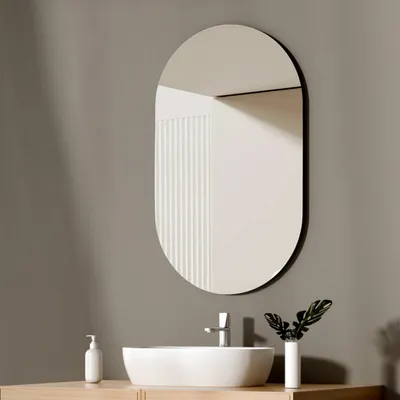 Produktbild von EMKE Wandspiegel 60 x 100 cm Oval Spiegel Rahmenloser Wandmontage Dekorspiegel