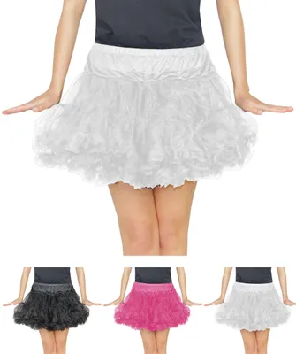Produktbild von weißes Damen Tutu für Ballet Fasching Karneval Tüll Rock kurz weiß