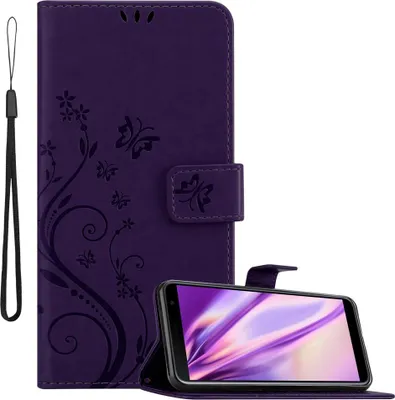 Obrázek produktu pro Cadorabo pouzdro pro Samsung Galaxy J6 PLUS Protective Cover in Purple Pouzdro na mobil Flowers Flower