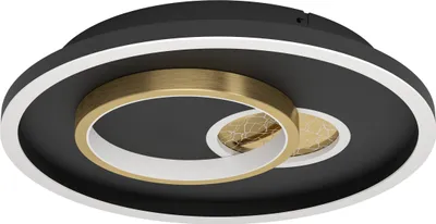 Produktbild von TIRIOLO Wand-/Deckenleuchte Lampe Beleuchtung - H6 x Ø38 cm - schwarz, gold - 14W;8,5W inkl. - IP20