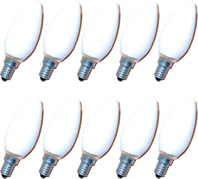 Image de 10 ampoules Dura type bougie 60 W E14 OPAL blanc Softone, ampoules à incandescence, 60 watts, finition mate