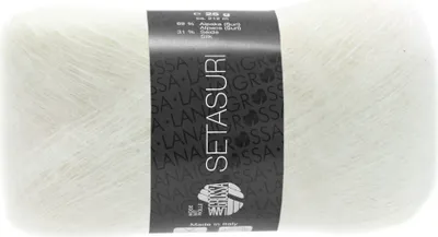 Produktbild von Lana Grossa SETASURI 25 g feines Lace-Garn aus Alpaka und Seide 212 m Farbe 001 - Weiß